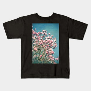 Pink Magnolia Blooms Kids T-Shirt